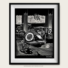 Load image into Gallery viewer, kid rode schwinn stingray to ride in rat rod wall art