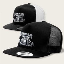 Load image into Gallery viewer, bomonster hot rod design on trucker style hat