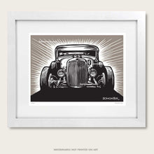 Load image into Gallery viewer, hot rod art by bomonster of a model a coupe front view