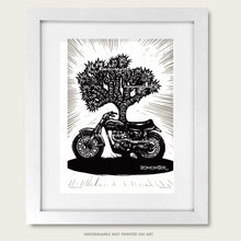 Load image into Gallery viewer, triumph desert sled art print by bomonster