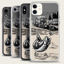 Load image into Gallery viewer, vintage trailer and chevy squarebody bass fish iphone case