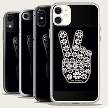 Load image into Gallery viewer, peace sign with skull flowers iphone case by bomonster