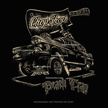 Load image into Gallery viewer, hot rod drag racing tee cadillac hearse gasser built by len's chop shop in havasu, az