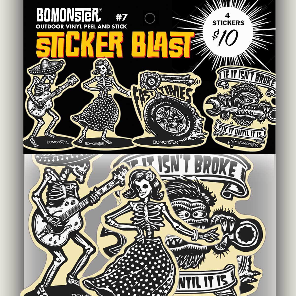 Day Of The Dead Hot Rod Garage Sticker Blast (#7) 4 Sticker Combo ...