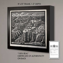 Load image into Gallery viewer, Grand Canyon &amp; Javelina – 8x10 Original Framed BOMONSTER Scratchboard Art