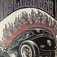 Load image into Gallery viewer, "Rockabilly Hot Rod #1" – Original 8x10 Framed BOMONSTER Scratchboard Hot Rod Artwork (One-of-One)