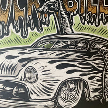 Load image into Gallery viewer, "Rockabilly Merc #1" – Original 8x10 1950s Kustom Kulture Framed Scratchboard Art