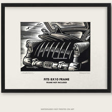 Load image into Gallery viewer, Chevy Nomad Surf Wagon Original Scratchboard Art – Pacific Coast Highway