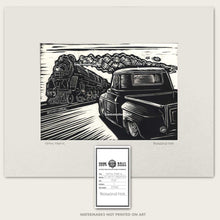 Load image into Gallery viewer, Vintage Chevy C10 &amp; Old Train Art – Route 66 - Train Truck
