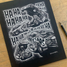 Load image into Gallery viewer, Nostalgic Funny Car Drag Racing Art. Unframed Original 12"x16" poster art.