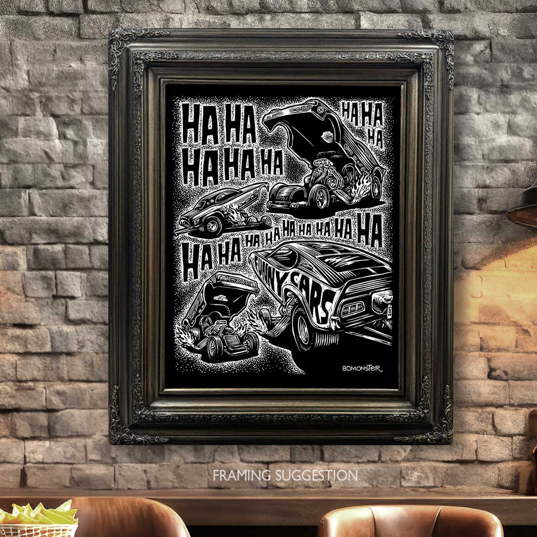 Nostalgic Funny Car Drag Racing Art. Unframed Original 12