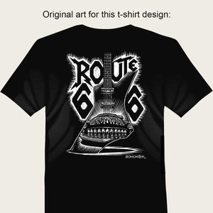 Original T-shirt Art "Route 66 Guitar Metal"