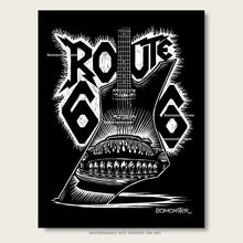 Load image into Gallery viewer, Original T-shirt Art &quot;Route 66 Guitar Metal&quot;