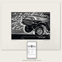 Load image into Gallery viewer, Original Drag Racing Art &quot;55 Wheelie #5&quot; Chevy Gasser