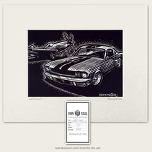 Load image into Gallery viewer, 1965 mustnag fastback and p51 mustang plane art