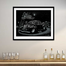 Load image into Gallery viewer, Signed 11x17" Route 66 Litho Art Print "Blue Swallow"