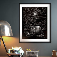Load image into Gallery viewer, Signed 11x17" Old West Vintage Trailer Litho Art Print "Night Watch"
