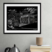 Load image into Gallery viewer, Signed 11x17" Old West Motorcycle Litho Art Print "Skull Valley"