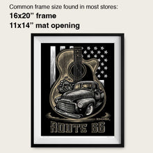 Load image into Gallery viewer, Signed 11x17" Route 66 Litho Art Print "Guitar Acoustic"