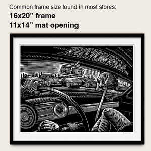 Signed 11x17" Kustom Kulture Litho Print "KUSTOMVIEW"