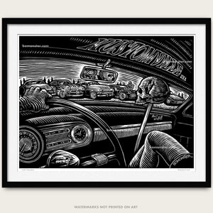 Signed 11x17" Kustom Kulture Litho Print "KUSTOMVIEW"