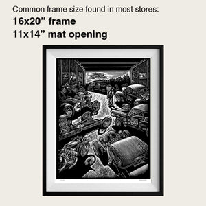 Signed 11x17" Drag Racing Garage Litho Print "PICK ME"