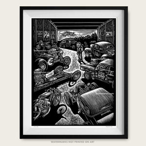 Signed 11x17" Drag Racing Garage Litho Print "PICK ME"