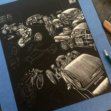 Load image into Gallery viewer, Signed 11x17&quot; Drag Racing Garage Litho Print &quot;PICK ME&quot;