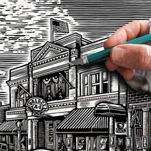 Load image into Gallery viewer, Whiskey Afternoon – 16x20" Whiskey Row Scratchboard Lithograph (Copy)