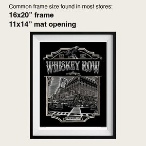 Signed 11x17" THIS TOWN Whiskey Row Litho Art Print "Whiskey Label"
