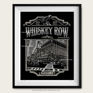 Signed 11x17" THIS TOWN Whiskey Row Litho Art Print "Whiskey Label"
