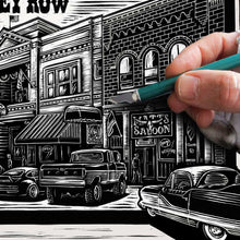 Load image into Gallery viewer, Whiskey Metro – Limited Run Signed 11"x17" Scratchboard Lithograph