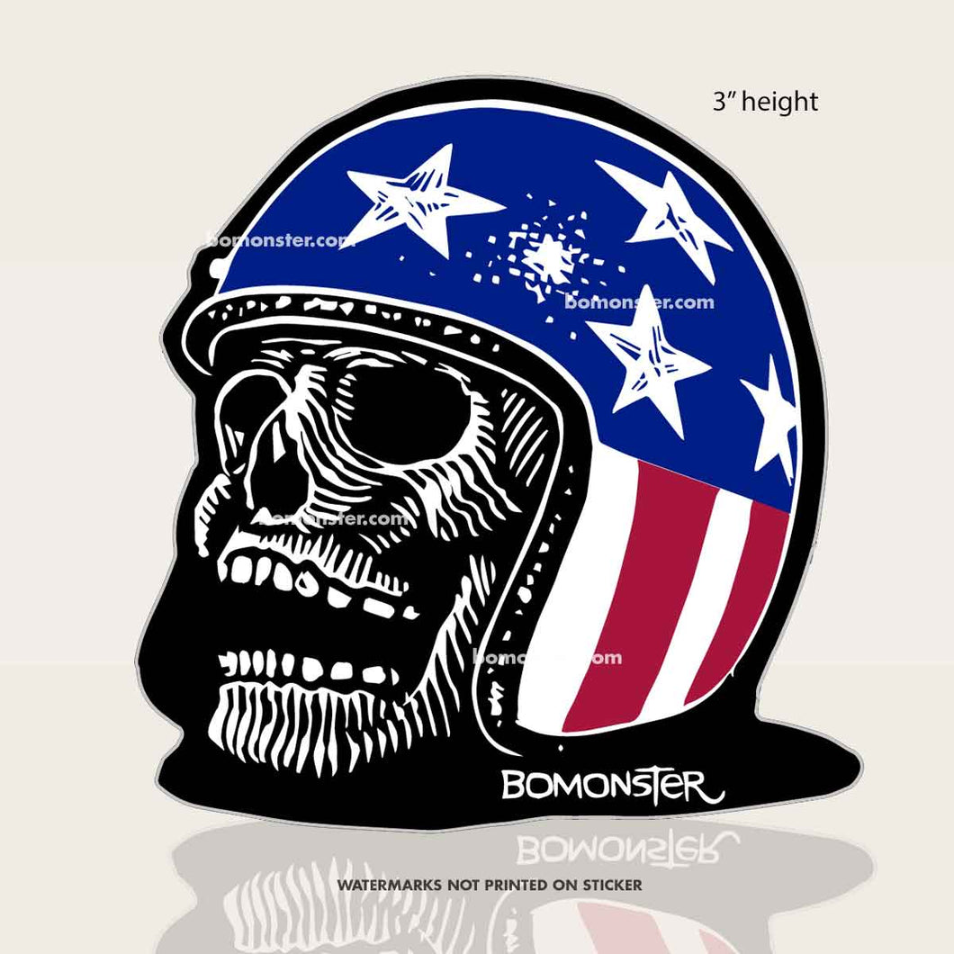easy rider motorcycle helmet Easy Rider Motorcycle Skull Sticker "American Skull" – BOMONSTER