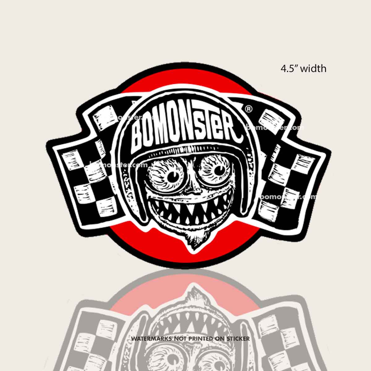 BOMONSTER Checkered Flag Racing Sticker