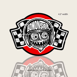 BOMONSTER Checkered Flag Racing Sticker