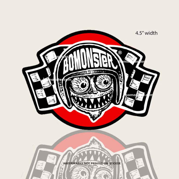 BOMONSTER Checkered Flag Racing Sticker
