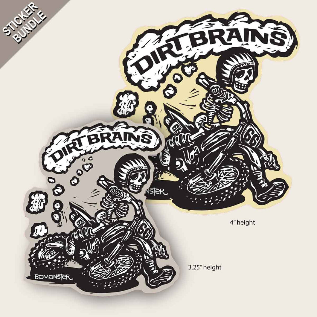 Dirt Brains Skeleton Riders Two-Sticker Bundle