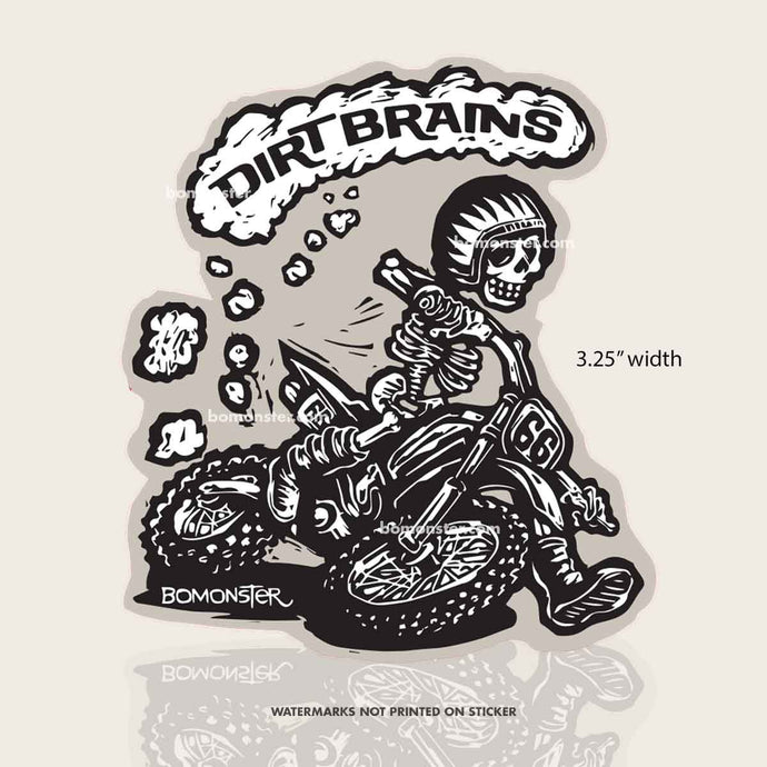 Dirt Bike Skeleton Dirt Brains Sticker