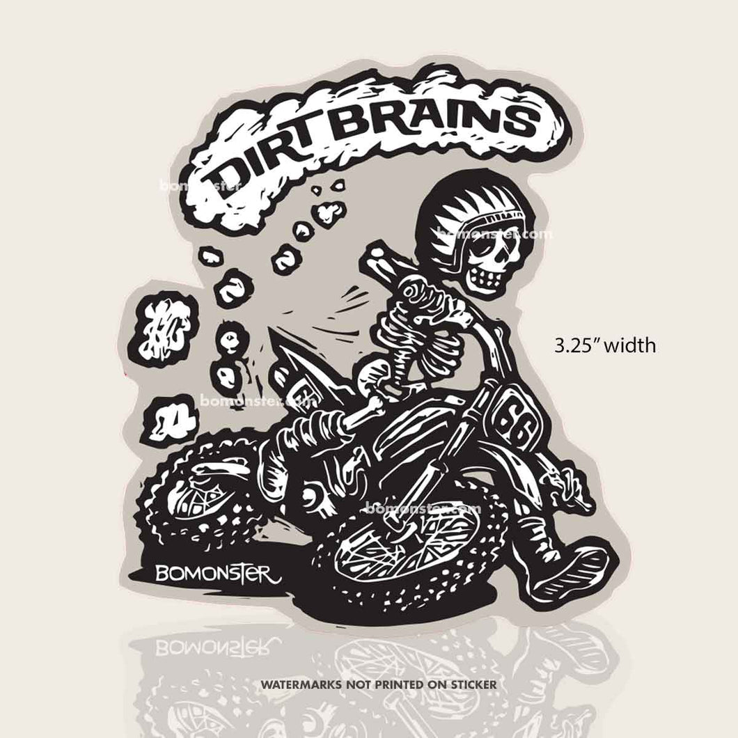 Dirt Bike Skeleton Dirt Brains Sticker
