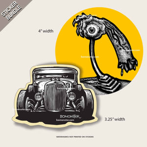 Hot Rod Two-Sticker Bundle "Hot Rod + Handful O Gears"