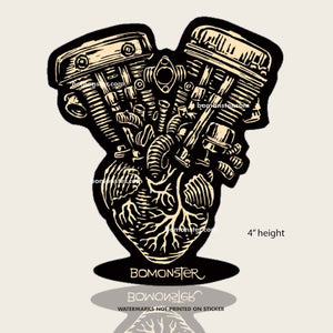 Harley Motorcycle Sticker "ShovelPan Heart"