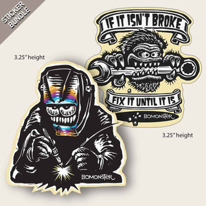 TIG Welding & Garage Monster Two-Sticker Bundle
