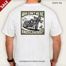 Load image into Gallery viewer, Clearance Men&#39;s Motorcycle Tee &quot;KNUCKLEHEADS ON WHITE&quot; SIZE M