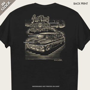 chevy c-10 truck and roadhouse diner tee by bomonster