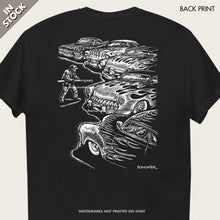 Load image into Gallery viewer, firefighter flames on custom cars tee by bomonster