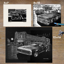 Load image into Gallery viewer, scratchboard artist bomonster available for hire
