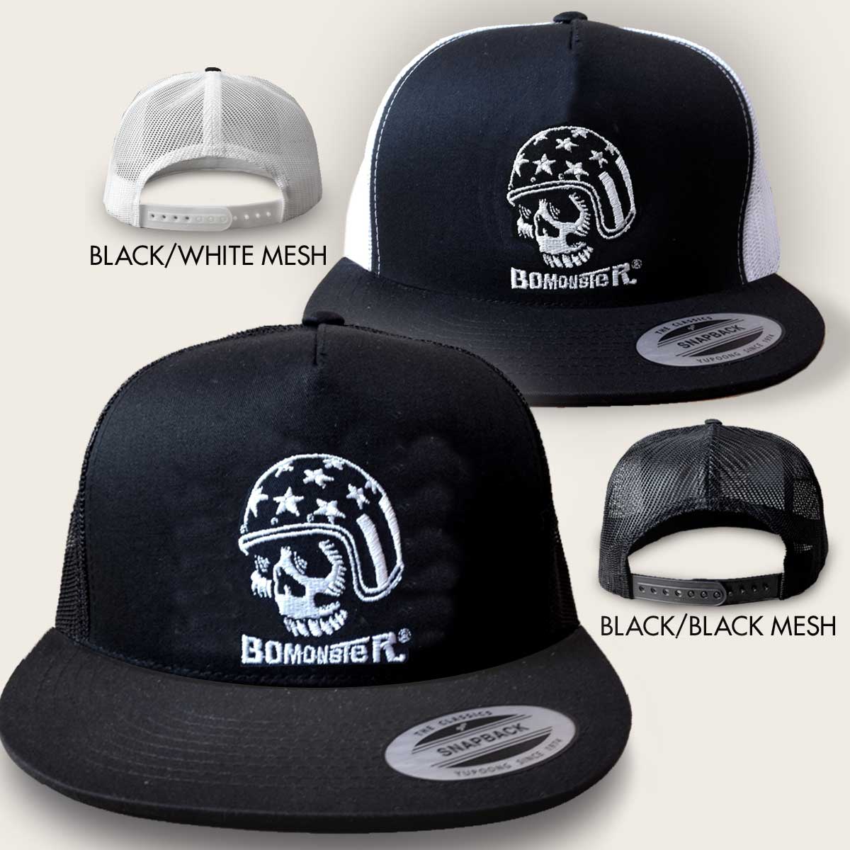 Flat Brim Snapback Motorcycle Trucker Hat