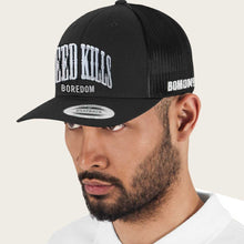 Load image into Gallery viewer, Traditional Trucker Style Snap Back Hat &quot;Speed Kills&quot;