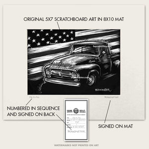Original Ford Truck Art "56 Flag #1"