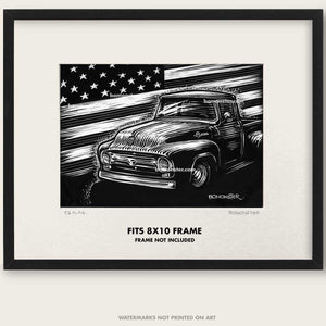Original Ford Truck Art "56 Flag #1"